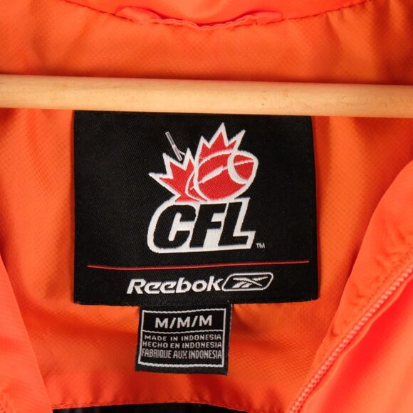 BC Lions Jacket Mens Medium Orange Black Windbreaker Quarter Zip Reebok CFL - Picture 10 of 11